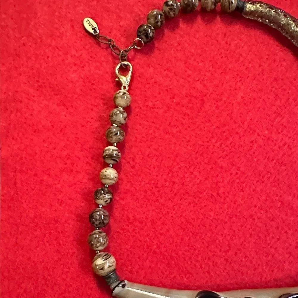 Paola Murano Unique Beaded Glass Necklace with Earthy Tones